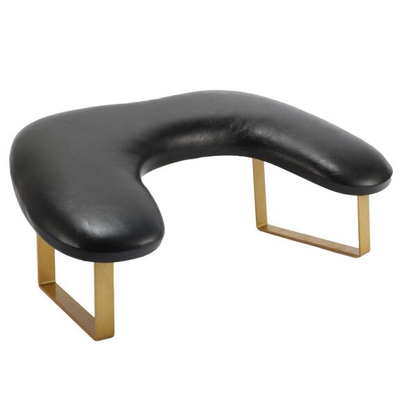 U Shaped Nail Arm Rest with Detachable Brackets with Stable Base Black